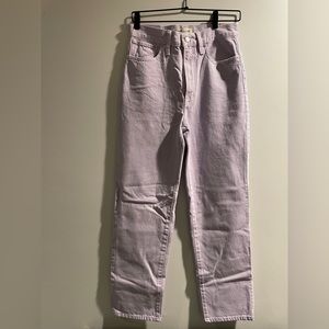 Madewell Perfect Vintage Straight Jean: Garment Dyed Edition in Purple, Size 26